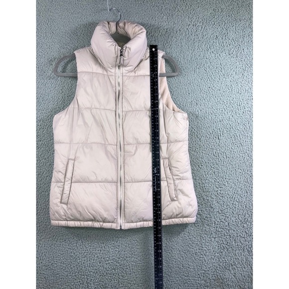 Old Navy Puffer Vest Women Small Pink Fleece Lined Stand Collar Zip Front - Picture 4 of 8